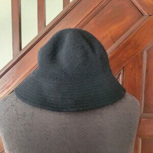 Black Wool Bucket Hat 100% Wool For Women